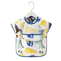 Summer childrens eating waterproof and anti-dirty sleeveless rice pocket baby coverall summer thin childrens bib baby men and women