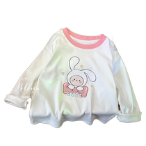 New childrens long-sleeved T-shirt boys single-piece girls bottoming shirts baby warm tops German velvet trendy childrens clothes Korean T