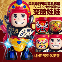 Douyins same electric childrens toy Chinese Chao Sichuan opera face-changing doll fun childrens toy that can sing and dance