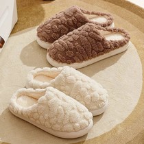 2024 new mens home non-slip warm winter indoor womens plush household cotton slippers