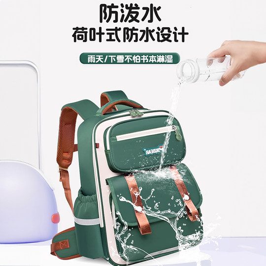 Yunduo Schoolbag for Primary School Students in Grades 1-6, Burden-Reducing, Spine-Protecting, Waterproof, Multi-Compartment, Large-Capacity Backpack for Boys and Girls
