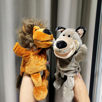 Plush doll hand puppet toy animal gloves with movable mouth interactive doll doll kindergarten ventriloquism can open the mouth