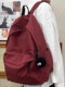 Japanese schoolbag girl vintage solid color backpack campus student ins backpack men's simple large capacity