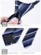 Men's Tie Zipper Style Wedding Groom Business Formal Wear Black Striped Knot-Free Suit Shirt Casual High-End