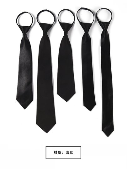 Jk Black Tie for Women, Student Bow Tie, Preppy Style Shirt, Zipper Type for Men, No-Tie Needed, Women's Decorative High-End Feel