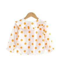 Girls shirt spring and autumn baby long-sleeved 2024 new autumn pure cotton princess floral little girl bottoming top trendy