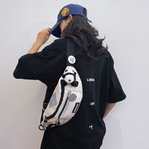 Korean style chest bag mens trend crossbody bag Japanese style ins Harajuku sports large capacity small shoulder bag workwear style waist bag