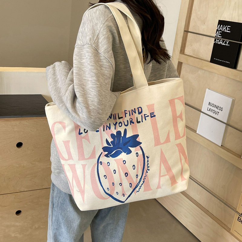 Холщовая сумка женская большой емкости, новинка 2025 года, модная простая сумка через плечо, портативная универсальная повседневная сумка-тоут