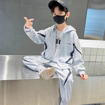 Boys Autumn Clothing Suit 2024 New Handsome Medium and Large Childrens Clothing Spring and Autumn Sports Clothes Fashionable Boys Trendy