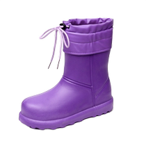 Rain boots for women velvet anti-slip water shoes thickened warm and waterproof cotton rain boots for men winter water boots integrated velvet mid-tube rubber shoes