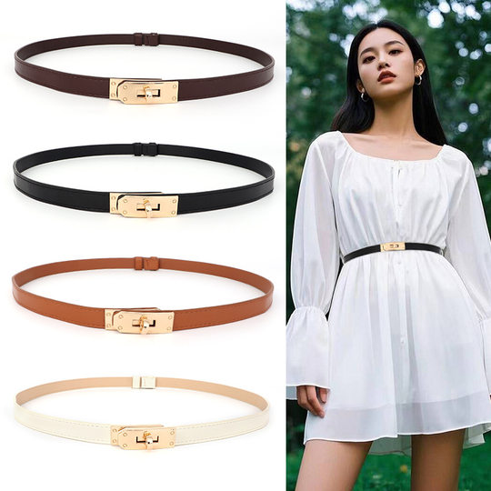 Versatile Women's Thin Belt 2025 New Style Waist Cincher Decorative Suit Belt for Dresses and Jeans with Waist Chain