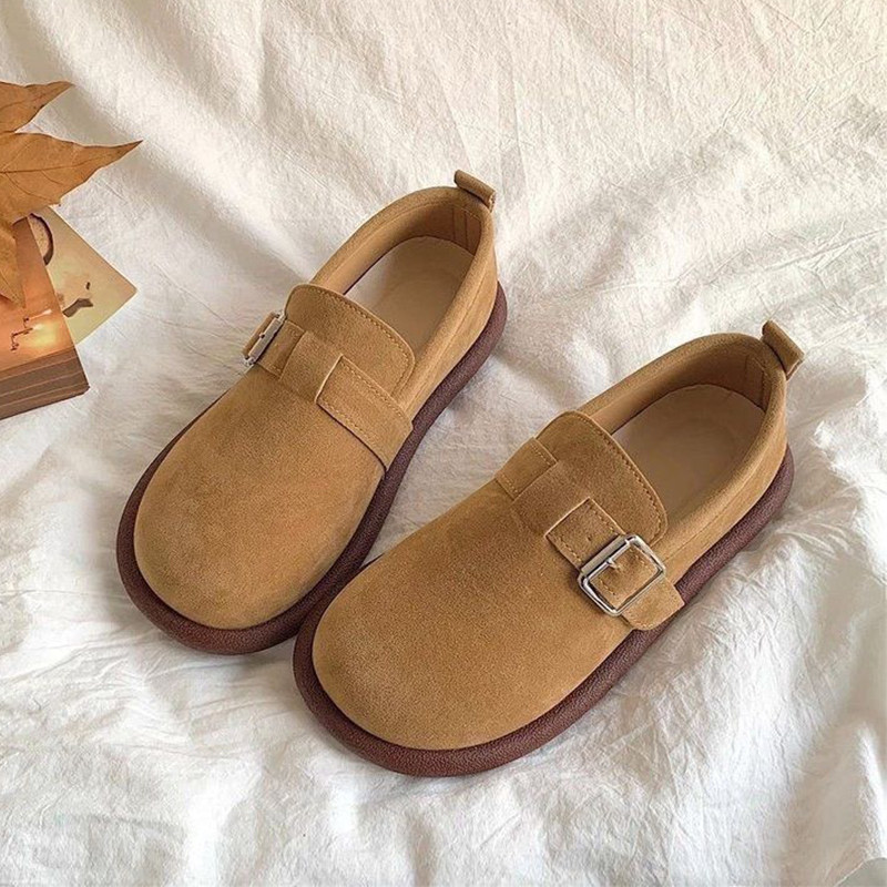 Новинка 2026 года; женские весенние лоферы birkenstocks в стиле ретро на толстой подошве в горошек; нескользящие туфли на плоской подошве с юбкой; тонкие туфли на мягкой подошве