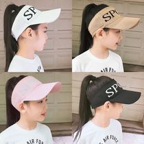 Korean style childrens sun hat childrens empty top peaked cap boys and girls summer thin baby sun hat sun hat