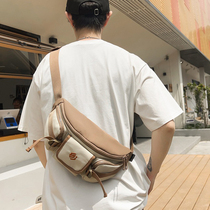 Chest bag mens trendy crossbody bag mens backpack small shoulder bag sports shoulder bag womens mobile phone boys waist bag shoulder strap