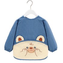 Baby smock childrens apron reverse dressing baby eating bib autumn and winter long-sleeved waterproof and anti-dirty protective clothing for boys and girls