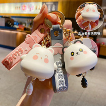Genuine cute animal pendants couple bag pendants car key chains exquisite and high-looking key chains for men and women