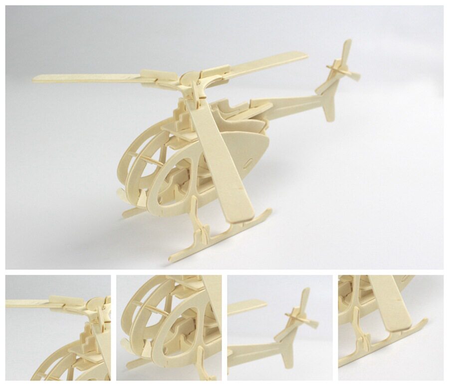 Пазл 木质3d立体拼图木头拼装车飞机游艇模型diy手工制作儿童益智玩具 Jifanpaul