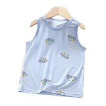 Childrens Vest Boys and Girls 2024 Summer New Ice Silk Thin Style Inner Wear Waistcoat Bottoming Shirt Small Vest Suspender Trendy