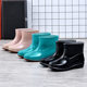 Women's Waterproof Non-Slip Rain Boots, Mid-Calf and High-Calf Rain Boots, Adult Rubber Shoes, Kitchen Cotton-Padded Warm Work Half-Boots