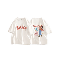 Childrens short-sleeved T-shirt summer baby new fashion style boys and girls pure cotton breathable parent-child wear half-sleeved childrens clothing tops