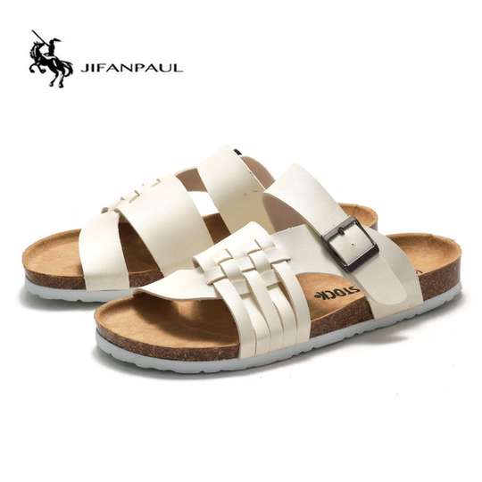 Given Paul 2025 New Spring and Summer Men's Cork Slippers Student Sandals Beach Shoes Trendy Loose Shoes