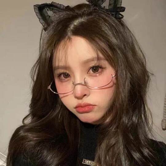 Очки в японском стиле для женщин, без линз, с нижней полукадровой оправой, милые декоративные очки для косплея, в стиле «взрослый и нежный».