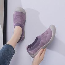 Old Beijing cloth shoes for women summer mesh sneakers for women breathable non-slip lightweight soft soles step-on shoes for mom