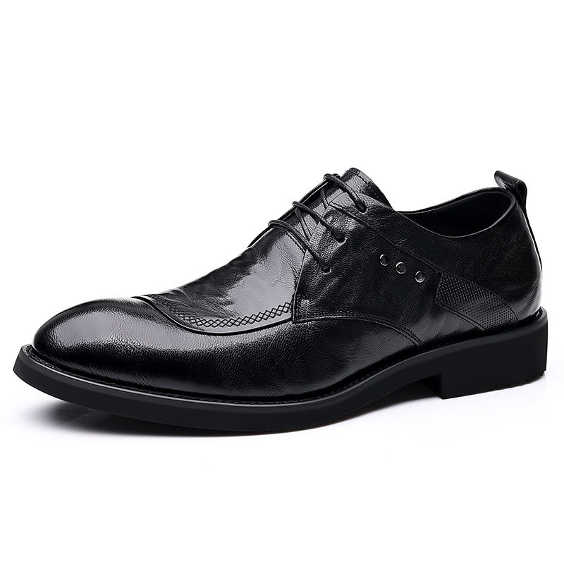 Paul's New Leather Shoes for Men, Business Formal Casual Shoes, Korean Style, British Style, Soft Sole, Breathable, for Young Men, Groom, Wedding
