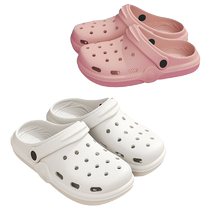 2024 Summer New Croc Shoes for Women Thick-Soled Beach Shoes Soft-soled Non-Slip Lightweight Baotou Sandals and Slippers for Men