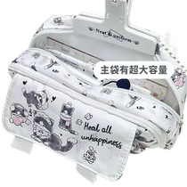 Cute winter kitten pencil case small fresh and high-looking ins large-capacity pencil case student multi-layer storage pencil case