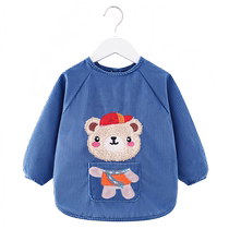 Childrens eating bib waterproof smock corduroy baby style rice pocket anti-wearing food supplement protective clothing autumn and winter thickening