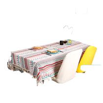 Ethnic style tablecloth style Bohemian cotton and linen waterproof and oil-proof no-wash dining table cloth coffee table cloth rectangular tablecloth