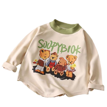 Children T-shirt spring small baby pure cotton blouse girl new beat undershirt spring clothing 1 baby clothes boy child clothing