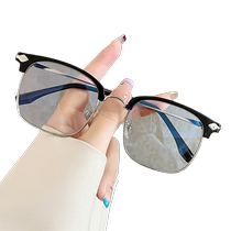 High-end reading glasses for men anti-radiation anti-blue light high-definition fashionable ultra-light reading glasses for women new metal half frame