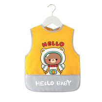 Baby coveralls childrens eating bibs waterproof and dirt-proof summer thin mens and womens baby food supplements sleeveless reverse-wear protective clothing
