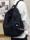 Japanese schoolbag girl vintage solid color backpack campus student ins backpack men's simple large capacity