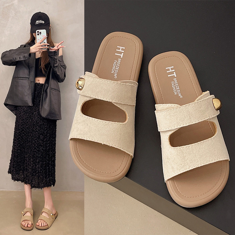 Сандалии и тапочки birkenstocks на толстой подошве; женская летняя одежда; новинка 2025 года; повседневные сандалии для пляжного отдыха с пряжкой высокого класса