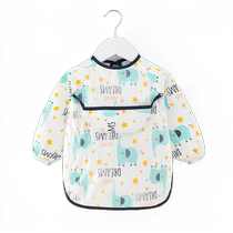 Baby smock long-sleeved cute autumn and winter outer wear childrens eating waterproof anti-dirty bib for boys and girls wearing reverse clothing summer