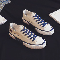 This years popular shoes elastic band bear canvas shoes womens niche design low-top casual shoes womens shoes lazy shoes