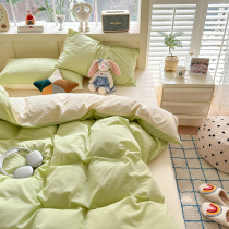 ins four-piece bedding set light luxury college student dormitory bunk bed three-piece set of non-cotton pure cotton sheets