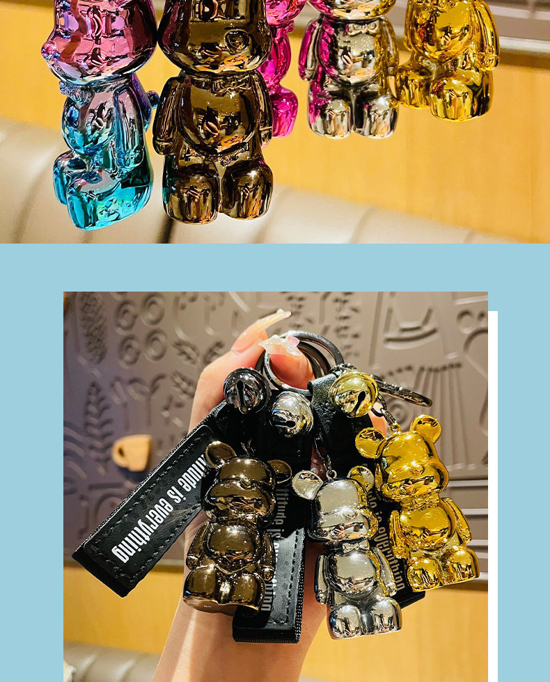 Брелок 卡通暴力熊钥匙扣2023年网红新款女生男士高档正品个性高级感圆扣 Jifanpaul