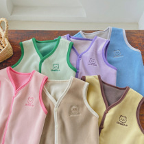 Childrens vest boys polar fleece girls double-sided fleece jacket autumn and winter boys vest baby vest outer wear
