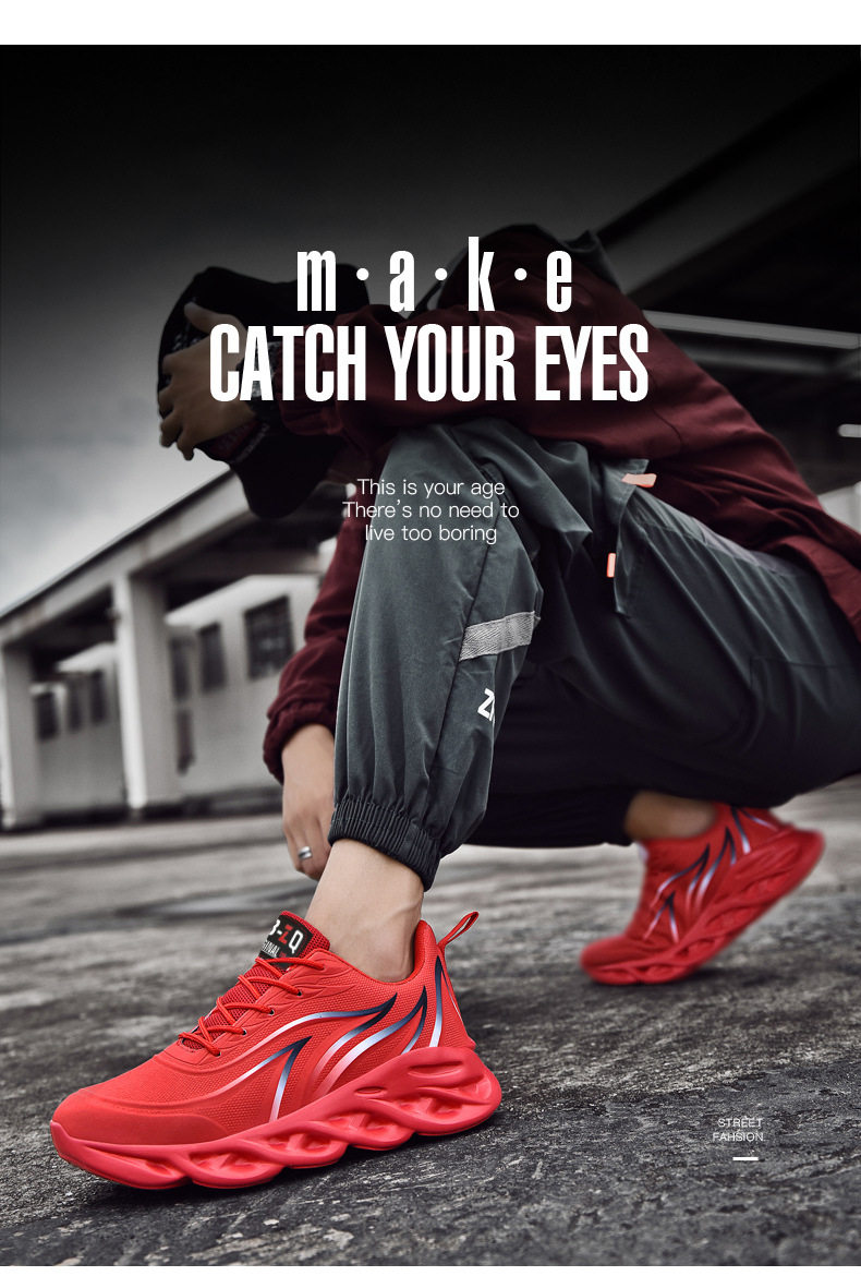 Мода повседневная обувь 2022新款春秋季布鞋刀锋飞织透气运动鞋女休闲鞋系带厚底时尚男鞋