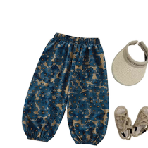 2024 new boys pants girls anti-mosquito pants fashionable tie-dye baby casual pants childrens air-conditioned pants thin and trendy
