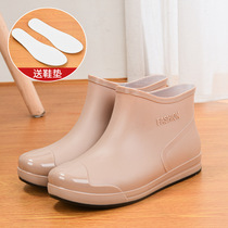 Rain boots for women non-slip waterproof and wear-resistant new rain boots kitchen work rubber shoes fashionable womens adult short-tube water shoes