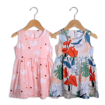 Childrens summer dress baby girls thin tank top dress Korean style western style princess dress baby outing clothes 3-8