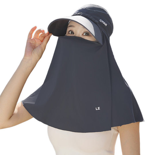 防晒披肩女夏季冰丝薄款披风遮阳护肩斗篷防紫外线骑车开车披肩帽