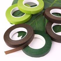 手工花艺绿胶带皱纹纸做花缠花杆丝网花包装材料DIY纸艺绿色胶布