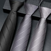 Black Tie for Men, No Need to Tie, Formal Business Zipper Style, Gray, High-End, Easy to Pull, Wedding Groom, Lazy Trend