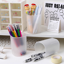 Frosted pen holder ins high-looking collection simple unprinted acrylic student dormitory desktop makeup brush sundries storage bucket